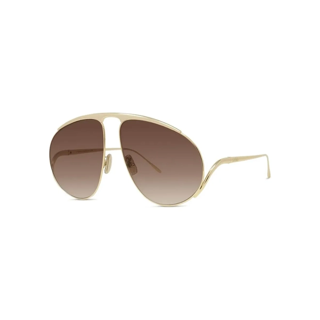 Óculos de Sol Loewe LW40180U_6130F Metal Dourado com lentes na cor Marrom 1