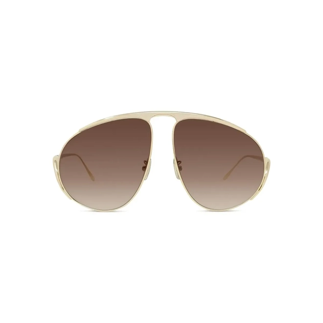 Óculos de Sol Loewe LW40180U_6130F Metal Dourado com lentes na cor Marrom 2