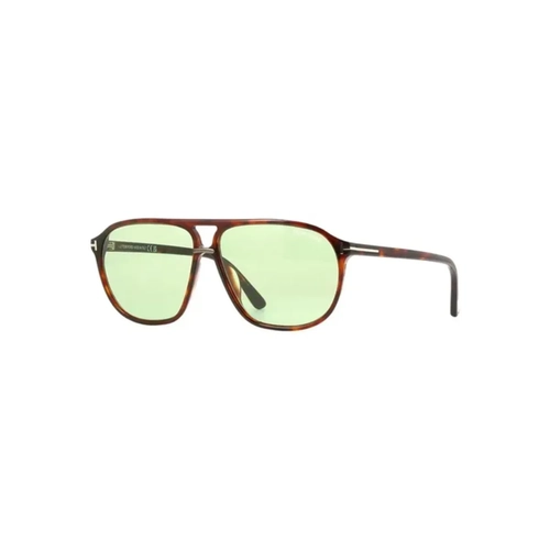 Óculos de Sol Tom Ford FT1026_6154N Acetato Marrom Mesclado com lentes na cor Verde