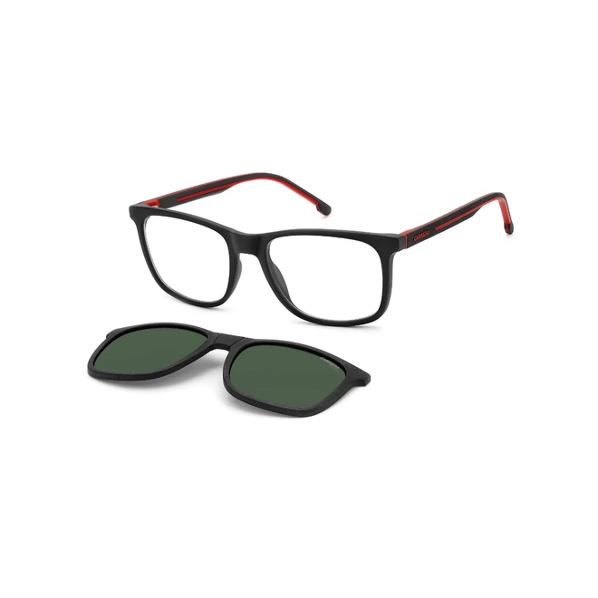 Óculos de Grau Carrera CA 8918/C BLX 5418 Poliamida Preto e Vermelho com Clip-On na cor Verde 1