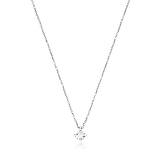 Gargantilha Infinity Diamonds 1 ponto de luz ouro branco 18k com 40pts de Diamantes 1
