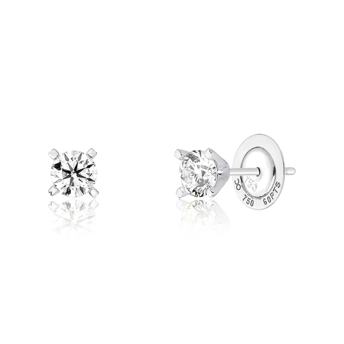 Brinco Infinity Diamonds 1 ouro branco 18k solitário com 120pts de Diamantes