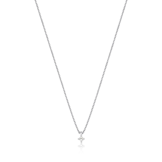 Gargantilha Infinity 1 ouro branco 18k ponto de luz 5pts de Diamantes 1