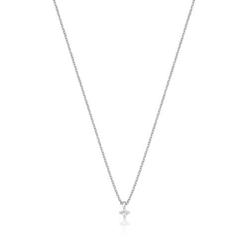 Gargantilha Infinity 1 ouro branco 18k ponto de luz 5pts de Diamantes