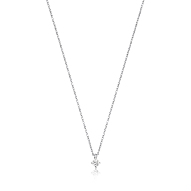 Gargantilha Infinity Diamonds 1 ouro branco 18k ponto de Luz 10pts de Diamantes 1