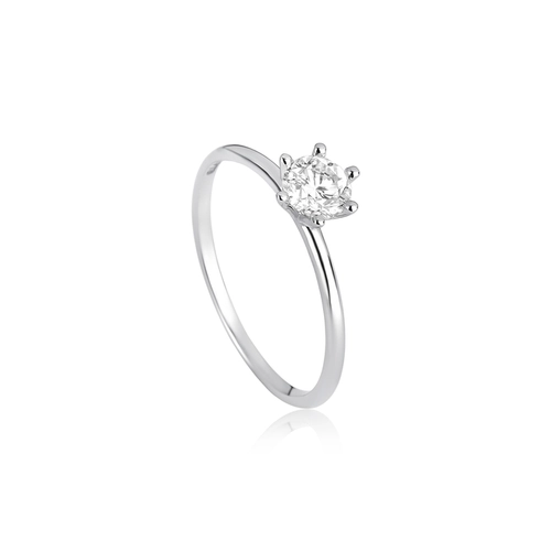 Anel Infinity Diamonds 2 ouro branco 18k solitário com 50pts de Diamantes