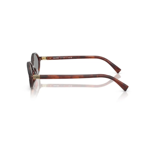 Óculos de Sol Miu Miu 0MU 04ZS 21C40O50 Acetato Marrom Mesclado com lentes na cor Cinza