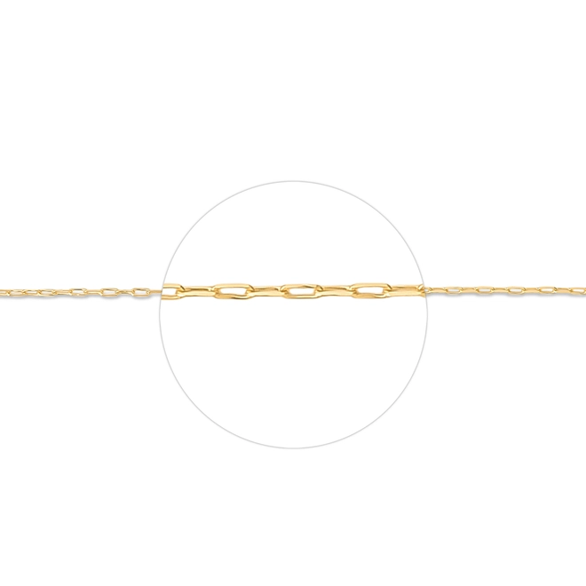 Corrente elo Cadeado longo ouro 18k polida 45CM 3