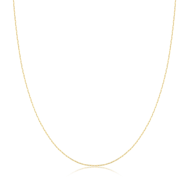 Corrente elo Cadeado longo ouro 18k polida 45CM 1