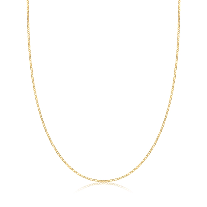 Corrente elo Cadeado curta ouro 18k polida 40CM 1