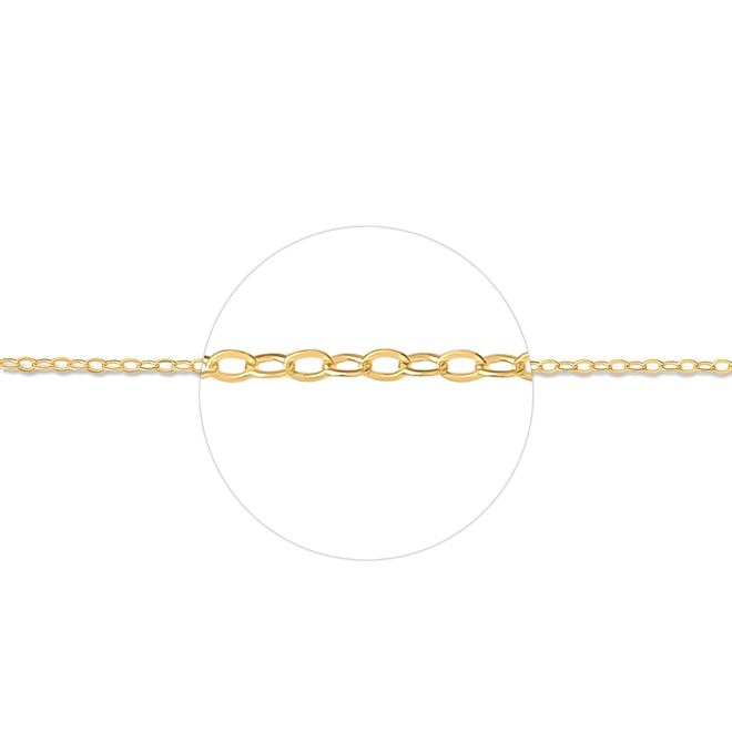 Corrente elo Cadeado curta ouro 18k polida 40CM 3