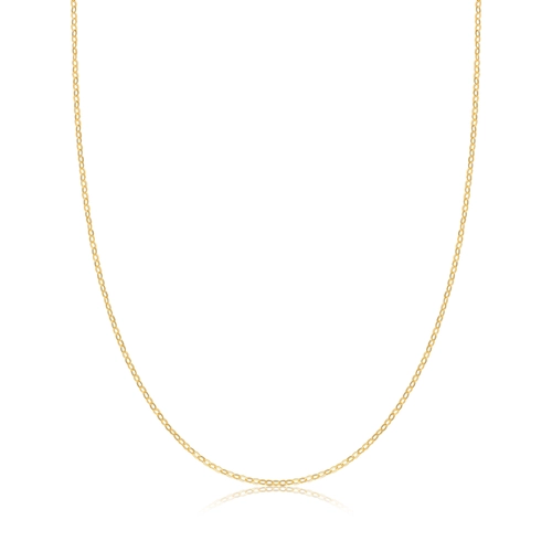 Corrente elo Cadeado curta ouro 18k polida 40CM