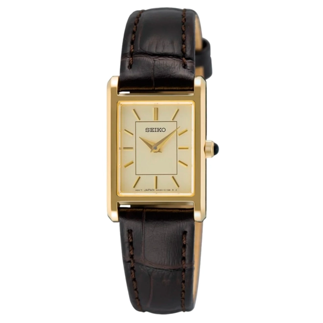 Relógio Seiko Tank Feminino - SWR110B1 C1NX Champanhe 1