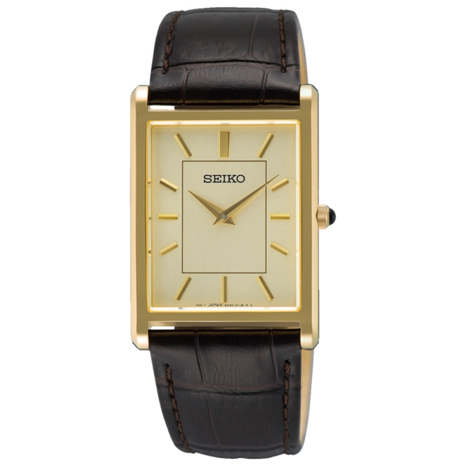 Relógio Seiko Tank Masculino - SWR106B1 C1NX Champanhe 1