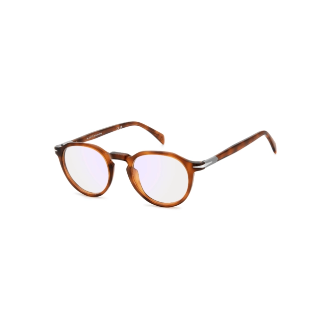 Óculos de Grau David Beckham DB 1180 WR9 4721 R Acetato Marrom Mesclado com lentes de Bloqueio Azul 1