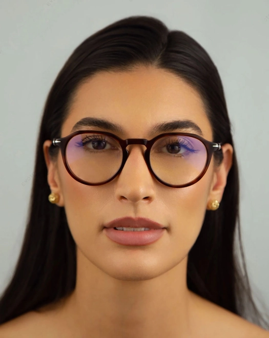 Óculos de Grau David Beckham DB 1180 WR9 4721 R Acetato Marrom Mesclado com lentes de Bloqueio Azul 4