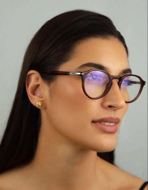 Óculos de Grau David Beckham DB 1180 WR9 4721 R Acetato Marrom Mesclado com lentes de Bloqueio Azul 5