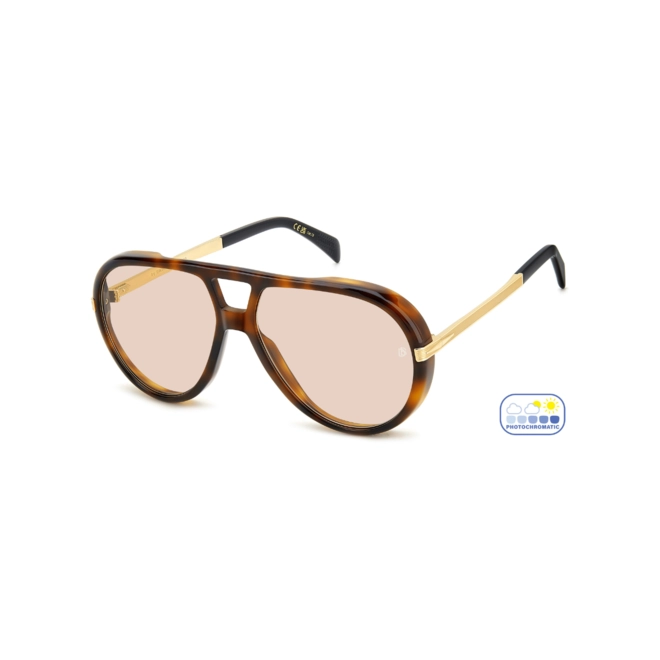 Óculos de Sol David Beckham DB 99/VOYAGER 2IK 613O S Acetato Marrom Mesclado com lentes na cor Nude Fotocromático 1