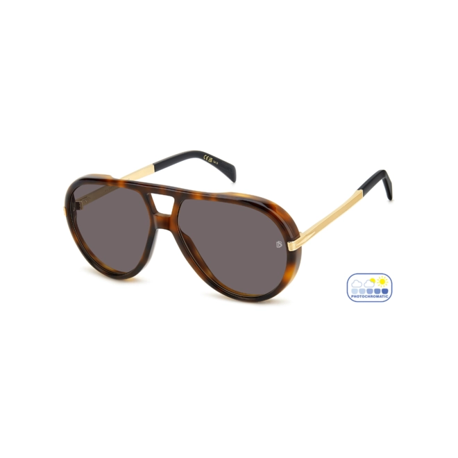 Óculos de Sol David Beckham DB 99/VOYAGER 2IK 613O S Acetato Marrom Mesclado com lentes na cor Nude Fotocromático 2