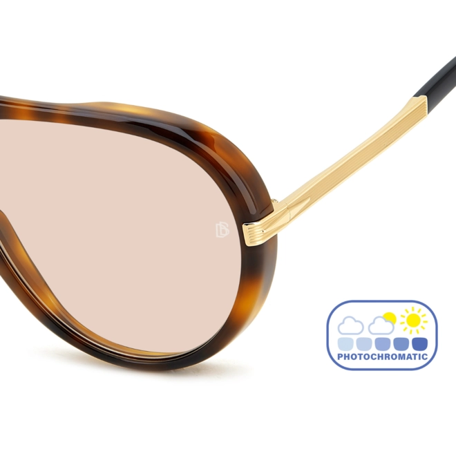 Óculos de Sol David Beckham DB 99/VOYAGER 2IK 613O S Acetato Marrom Mesclado com lentes na cor Nude Fotocromático 4