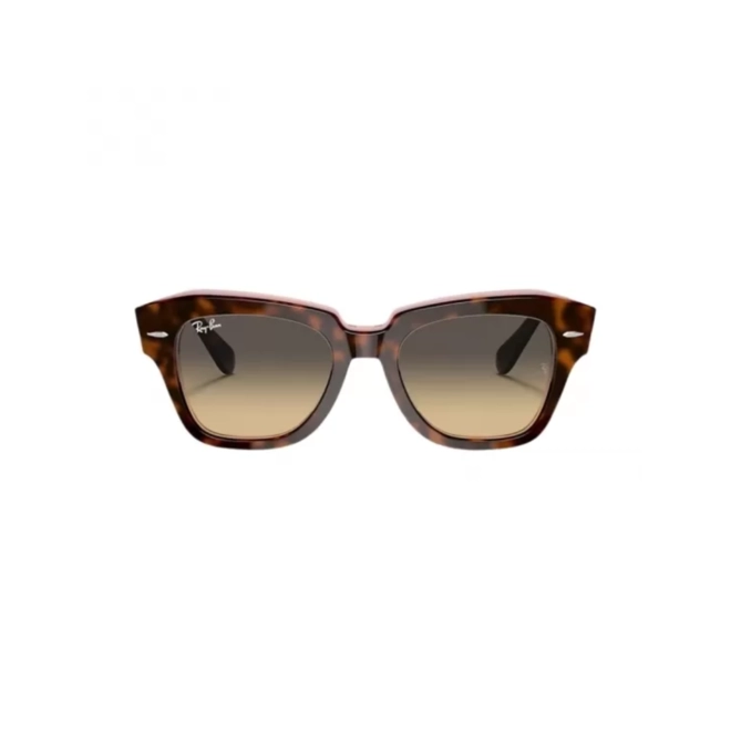 Óculos de Sol Ray-Ban State Steet 0RB2186 1324BG52 Acetato Marrom Mesclado com lentes na cor Marrom e Azul Degradê 2