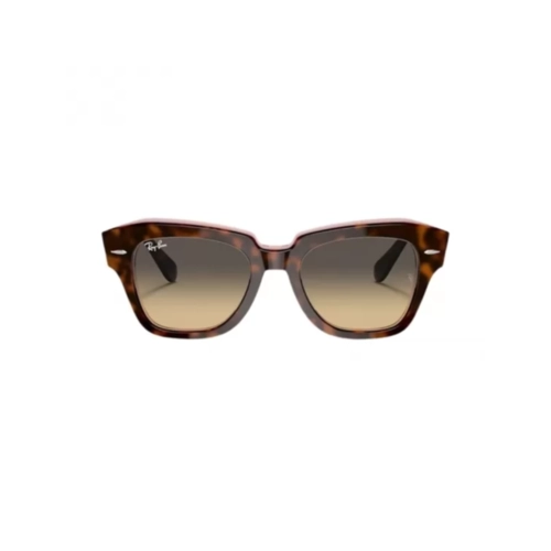 Óculos de Sol Ray-Ban State Steet 0RB2186 1324BG52 Acetato Marrom Mesclado com lentes na cor Marrom e Azul Degradê