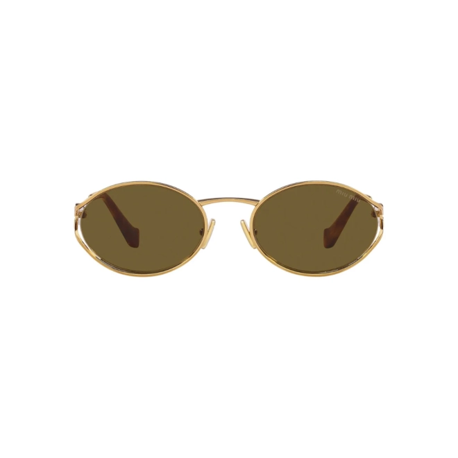 Óculos de Sol Miu Miu 0MU 52YS 7OE01T54 Metal Dourado com lentes na cor Marrom Escuro 2