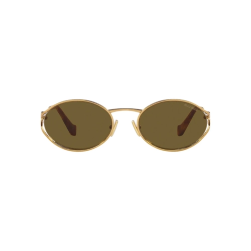 Óculos de Sol Miu Miu 0MU 52YS 7OE01T54 Metal Dourado com lentes na cor Marrom Escuro