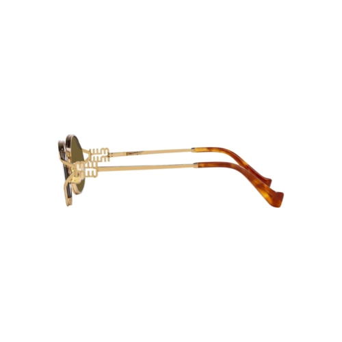Óculos de Sol Miu Miu 0MU 52YS 7OE01T54 Metal Dourado com lentes na cor Marrom Escuro