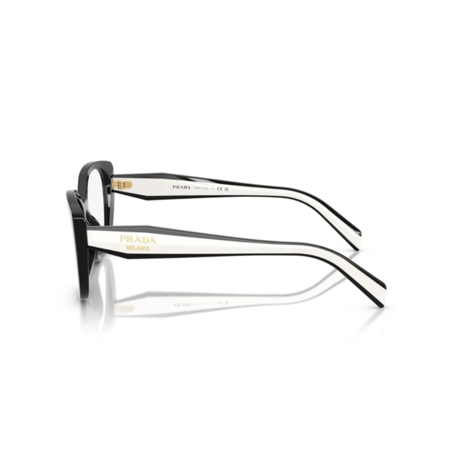 Óculos de Grau Prada 0PR B04V 16K1O153 Acetato Preto e Branco 3