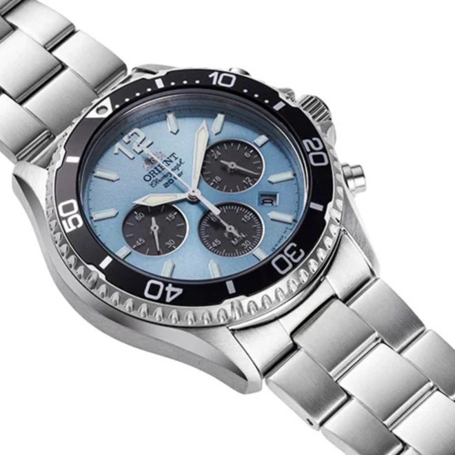 Relógio Orient Mako Sports Cronógrafo Solar - RA TX0206L10B A2SX Azul 2
