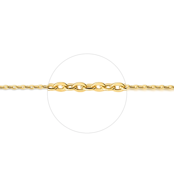 Corrente malha Bailarina ouro 18k polida oca 45CM 3