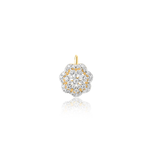 Pingente Flor ouro 18k com 14,2pts de Diamantes