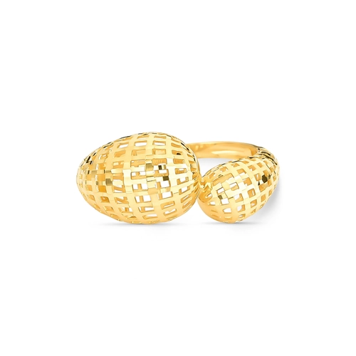 Anel aro gomos telados ouro 18k diamantados com forro interno