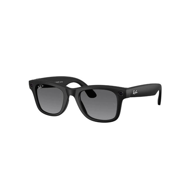 Óculos de Sol Ray-Ban Meta Wayfarer Gen 2 0RW4012 601ST353 Acetato Preto com lentes na cor Cinza Degradê Polarizado 1