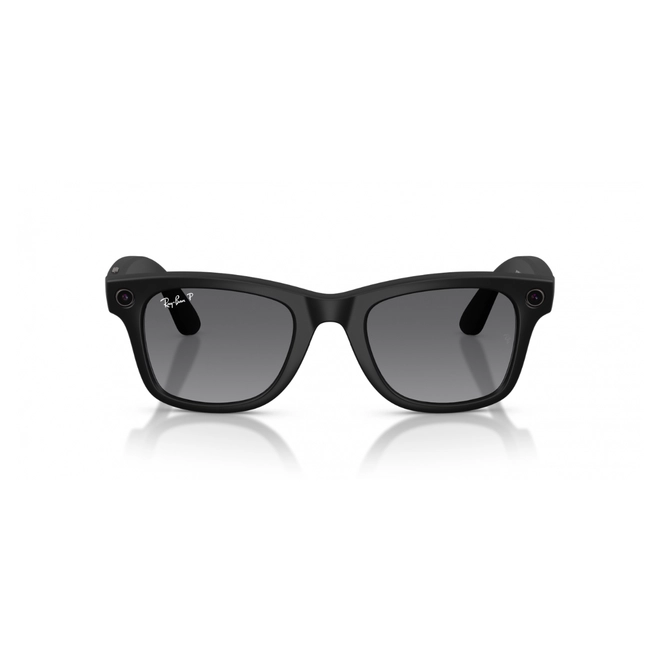 Óculos de Sol Ray-Ban Meta Wayfarer 0RW4012 601ST350 Acetato Preto com lentes na cor Cinza Degradê Polarizado 2