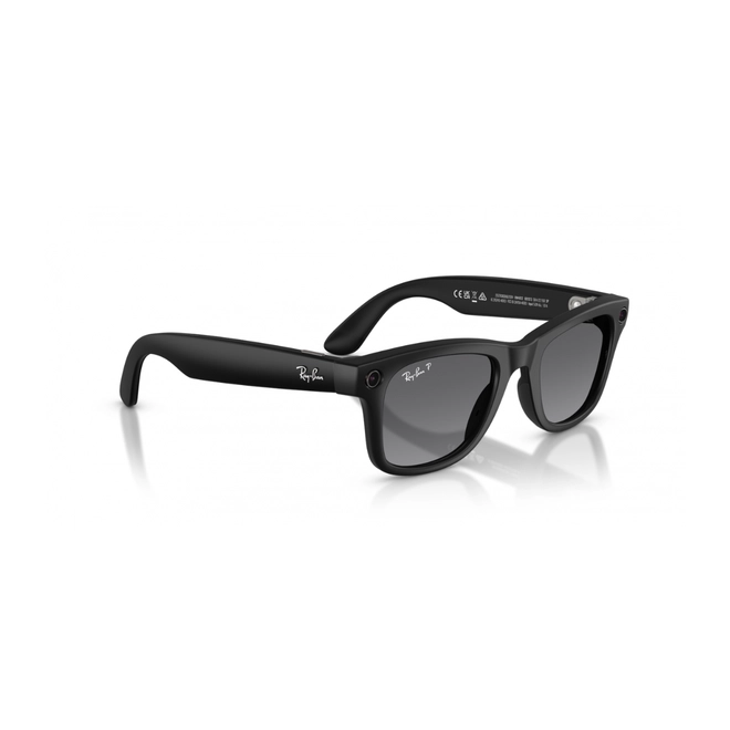 Óculos de Sol Ray-Ban Meta Wayfarer 0RW4012 601ST350 Acetato Preto com lentes na cor Cinza Degradê Polarizado 3