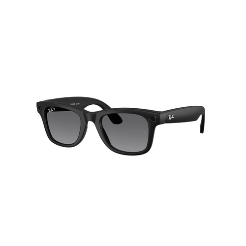 Óculos de Sol Ray-Ban Meta Wayfarer 0RW4012 601ST350 Acetato Preto com lentes na cor Cinza Degradê Polarizado