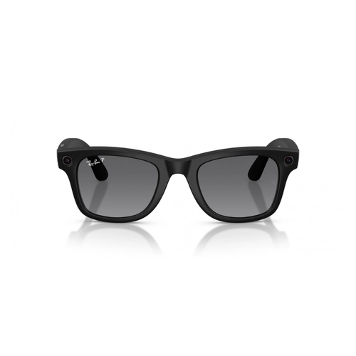 Óculos de Sol Ray-Ban Meta Wayfarer 0RW4012 601ST350 Acetato Preto com lentes na cor Cinza Degradê Polarizado