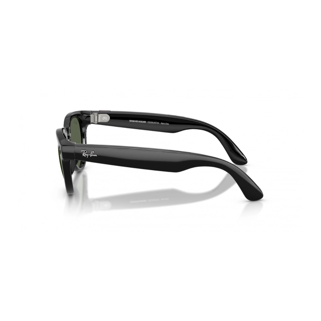Óculos de Sol Ray-Ban Meta Headliner Gen 2 0RW4013 601/7150 Acetato Preto com lentes na cor Verde 4