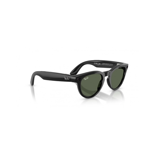 Óculos de Sol Ray-Ban Meta Headliner Gen 2 0RW4013 601/7150 Acetato Preto com lentes na cor Verde