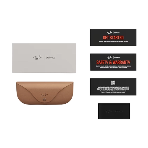 Óculos de Sol Ray-Ban Meta Headliner Gen 2 0RW4013 601/7150 Acetato Preto com lentes na cor Verde