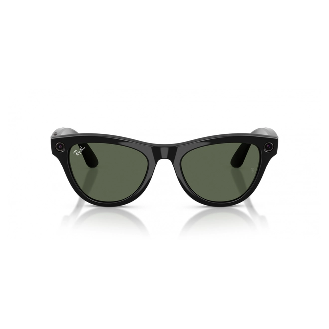 Óculos de Sol Ray-Ban Meta Skyler Gen 2 0RW4014 601/7152 Acetato Preto com lentes na cor Verde 2