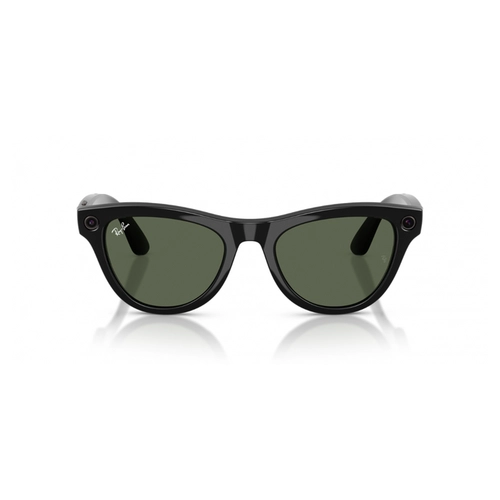 Óculos de Sol Ray-Ban Meta Skyler Gen 2 0RW4014 601/7152 Acetato Preto com lentes na cor Verde
