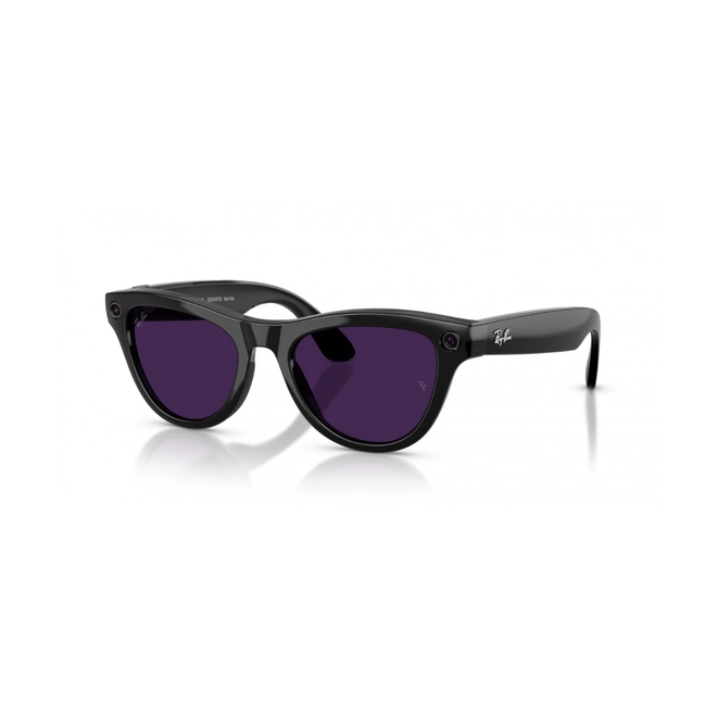 Óculos de Sol Ray-Ban Meta Skyler Gen 2 0RW4014 601/CH52 Acetato Preto com lentes na cor Roxo Fotocromático 2