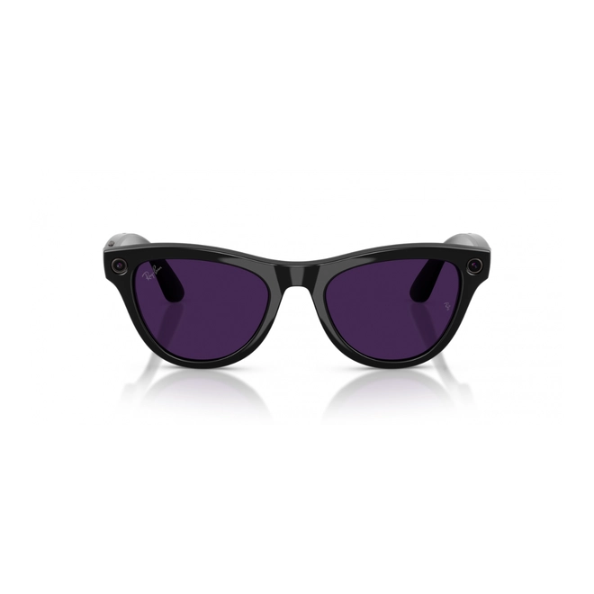 Óculos de Sol Ray-Ban Meta Skyler Gen 2 0RW4014 601/CH52 Acetato Preto com lentes na cor Roxo Fotocromático 4