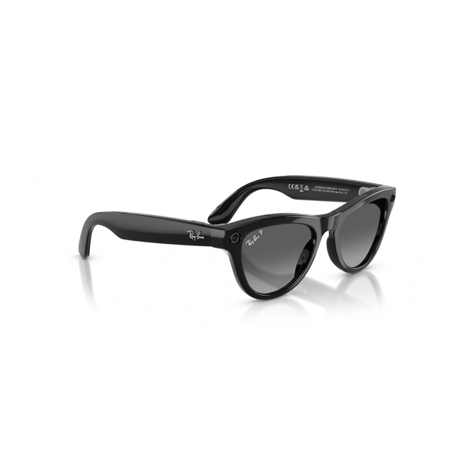 Óculos de Sol Ray-Ban Meta Skyler Gen 2 0RW4014 601/T352 Acetato Preto com lentes na cor Cinza Degradê Polarizado 3