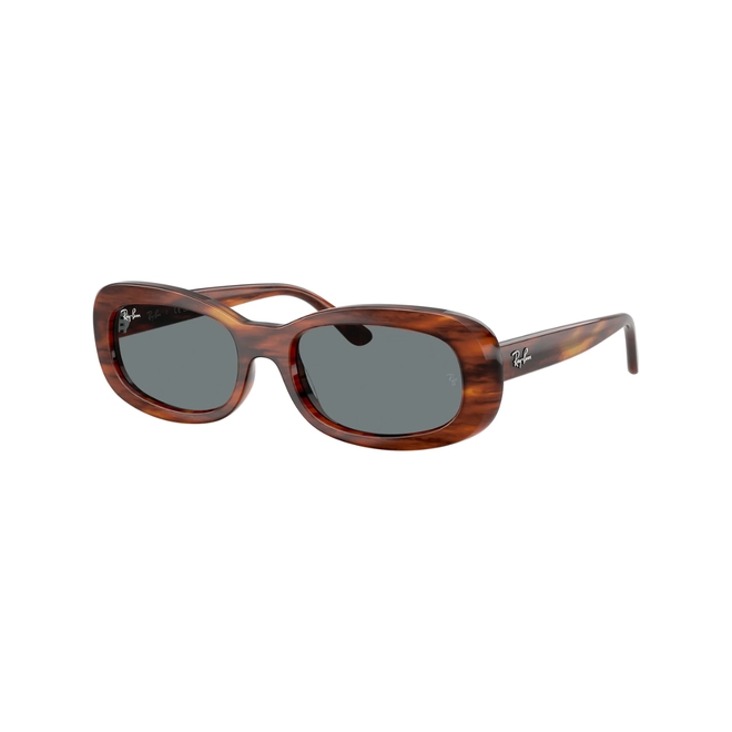 Óculos de Sol Ray-Ban 0RB2221 954/6256 Propionato Marrom Mesclado com lentes na cor Azul 1