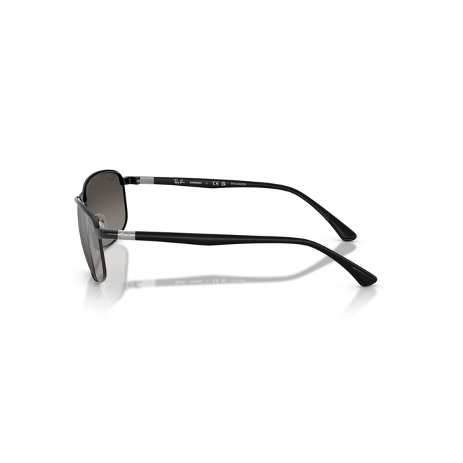 Óculos de Sol Ray-Ban 0RB3671CH 186/5J60 Metal Preto com lentes na cor Prata Espelhado 4