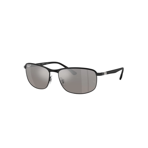 Óculos de Sol Ray-Ban 0RB3671CH 186/5J60 Metal Preto com lentes na cor Prata Espelhado